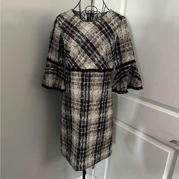 Sara Campbell Plaid 3/4 Sleeves Shift Dress in Size 2 - Picture 1 of 5